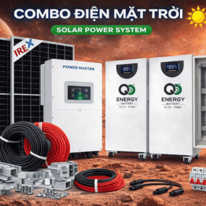 Combo Điện Mặt Trời Hệ 12.4KWP, Pin Lưu 32KWH